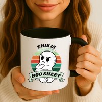 This Is Boo Sheet Cartoon Ghost Funny Halloween Mug