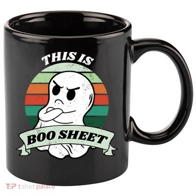 This Is Boo Sheet Cartoon Ghost Funny Halloween 11oz C Handle Ceramic Mug
