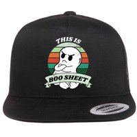 This Is Boo Sheet Cartoon Ghost Funny Halloween Flat Bill Trucker Hat