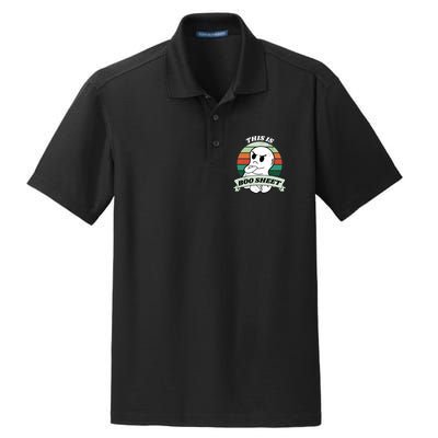 This Is Boo Sheet Cartoon Ghost Funny Halloween Dry Zone Grid Polo