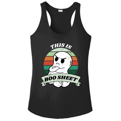 This Is Boo Sheet Cartoon Ghost Funny Halloween Ladies PosiCharge Competitor Racerback Tank