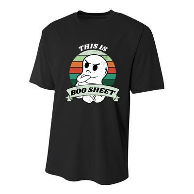 This Is Boo Sheet Cartoon Ghost Funny Halloween Youth Performance Sprint T-Shirt