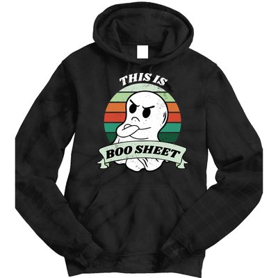 This Is Boo Sheet Cartoon Ghost Funny Halloween Tie Dye Hoodie