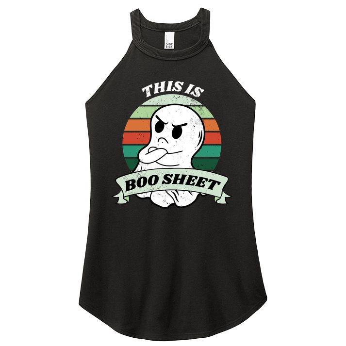 This Is Boo Sheet Cartoon Ghost Funny Halloween Women's Perfect Tri Rocker Tank