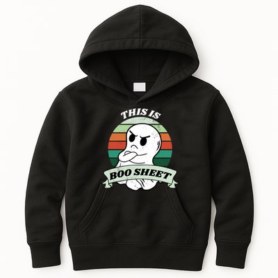 This Is Boo Sheet Cartoon Ghost Funny Halloween Kids Hoodie