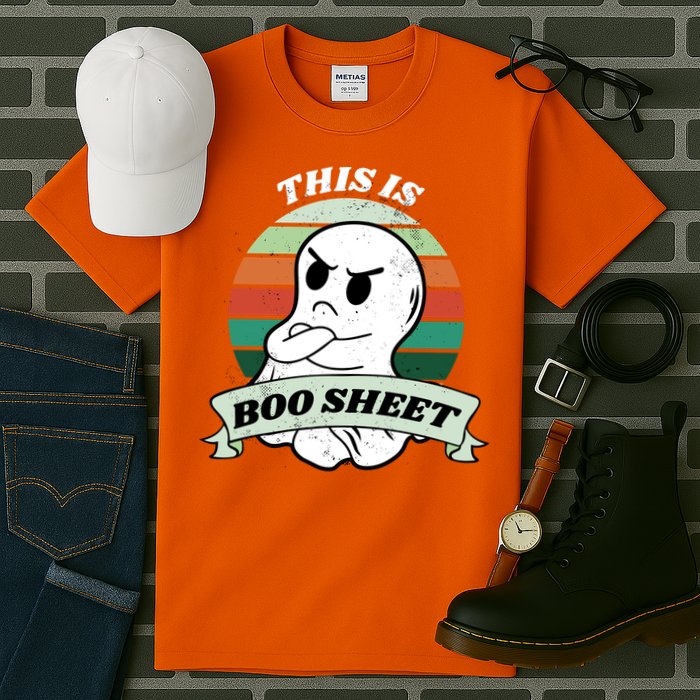 This Is Boo Sheet Cartoon Ghost Funny Halloween Tall T-Shirt