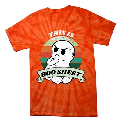 This Is Boo Sheet Cartoon Ghost Funny Halloween Tie-Dye T-Shirt