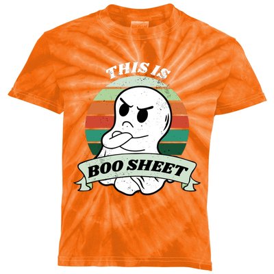 This Is Boo Sheet Cartoon Ghost Funny Halloween Kids Tie-Dye T-Shirt