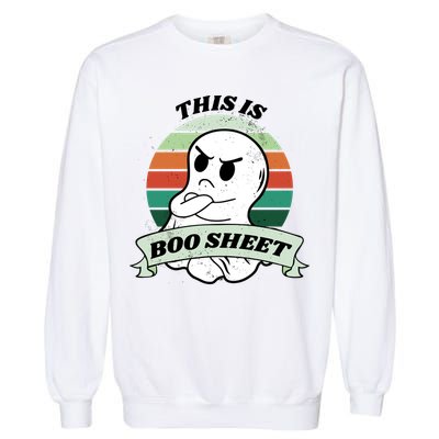 This Is Boo Sheet Cartoon Ghost Funny Halloween Garment-Dyed Sweatshirt