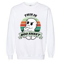 This Is Boo Sheet Cartoon Ghost Funny Halloween Garment-Dyed Sweatshirt
