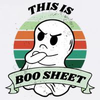 This Is Boo Sheet Cartoon Ghost Funny Halloween Garment-Dyed Sweatshirt