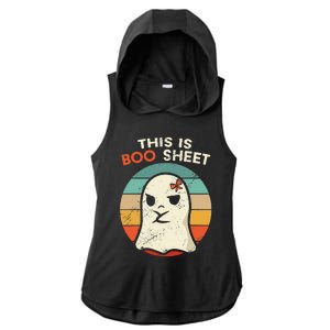 This Is Boo Sheet Funny Halloween Costumes Funny Halloween Ladies PosiCharge Tri-Blend Wicking Draft Hoodie Tank