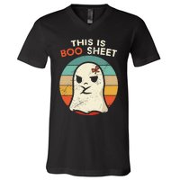 This Is Boo Sheet Funny Halloween Costumes Funny Halloween V-Neck T-Shirt