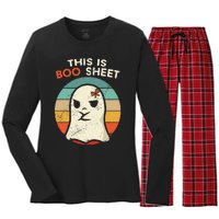 This Is Boo Sheet Funny Halloween Costumes Funny Halloween Women's Long Sleeve Flannel Pajama Set 