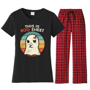 This Is Boo Sheet Funny Halloween Costumes Funny Halloween Women's Flannel Pajama Set