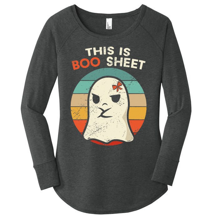 This Is Boo Sheet Funny Halloween Costumes Funny Halloween Women's Perfect Tri Tunic Long Sleeve Shirt