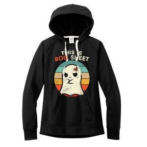 This Is Boo Sheet Funny Halloween Costumes Funny Halloween Women's Fleece Hoodie