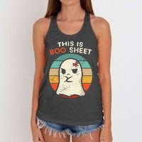 This Is Boo Sheet Funny Halloween Costumes Funny Halloween Women's Knotted Racerback Tank