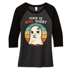 This Is Boo Sheet Funny Halloween Costumes Funny Halloween Women's Tri-Blend 3/4-Sleeve Raglan Shirt