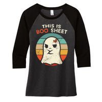 This Is Boo Sheet Funny Halloween Costumes Funny Halloween Women's Tri-Blend 3/4-Sleeve Raglan Shirt