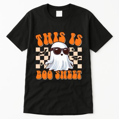 This Is Boo Sheet Ghost Groovy Halloween Costume Tall T-Shirt