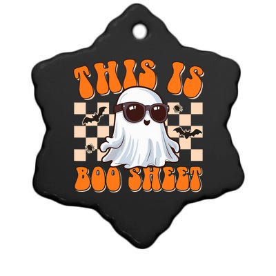 This Is Boo Sheet Ghost Groovy Halloween Costume Ceramic Star Ornament