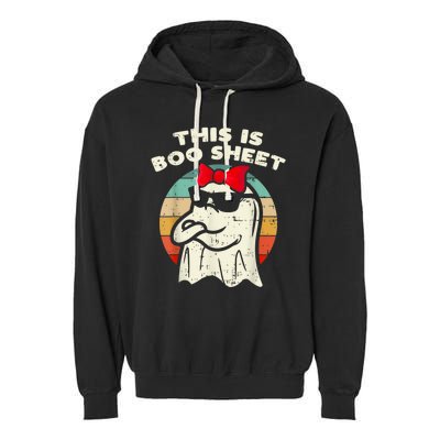 This Is Boo Sheet Ghost Retro Halloween Garment-Dyed Fleece Hoodie