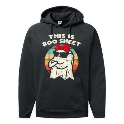 This Is Boo Sheet Ghost Retro Halloween Performance Fleece Hoodie