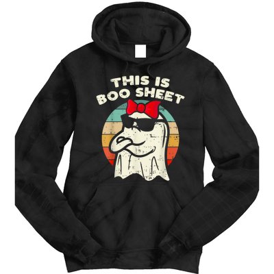 This Is Boo Sheet Ghost Retro Halloween Tie Dye Hoodie