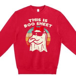 This Is Boo Sheet Ghost Retro Halloween Premium Crewneck Sweatshirt