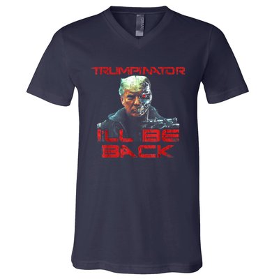 Trumpinator I'll Be Back 2024 Hilarious Donald Trump 1 V-Neck T-Shirt