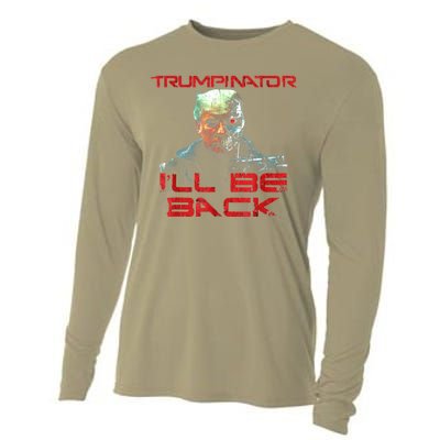 Trumpinator I'll Be Back 2024 Hilarious Donald Trump 1 Cooling Performance Long Sleeve Crew