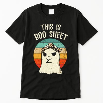 This Is Boo Sheet Ghost Retro Ghost Halloween Leopard Tall T-Shirt