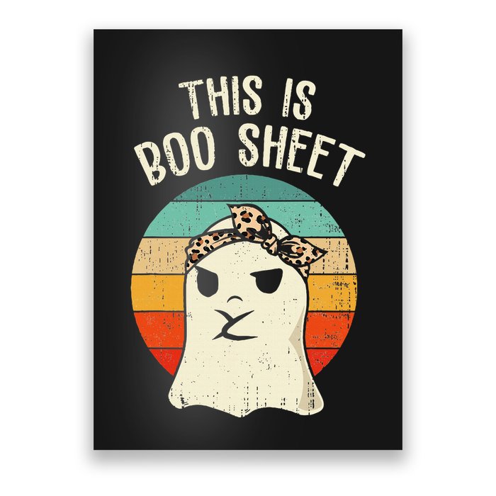 This Is Boo Sheet Ghost Retro Ghost Halloween Leopard Poster