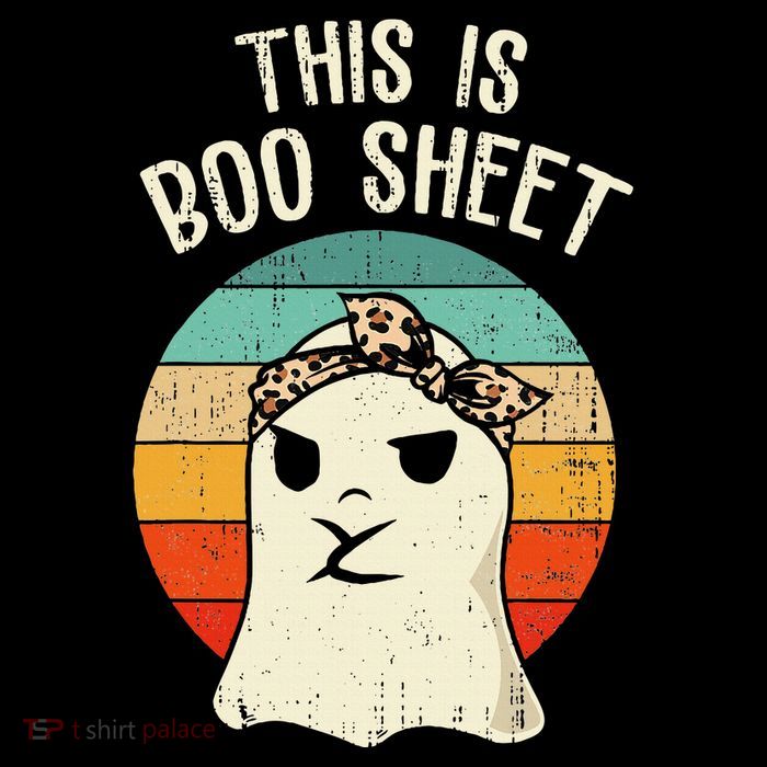 This Is Boo Sheet Ghost Retro Ghost Halloween Leopard Poster