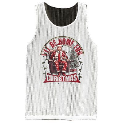 Trump Ill Be Home For Christmas Humorous Trump Christmas Mesh Reversible Basketball Jersey Tank