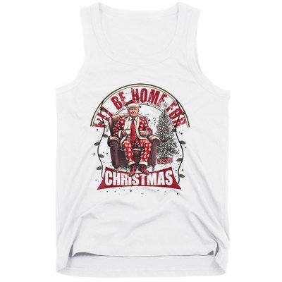 Trump Ill Be Home For Christmas Humorous Trump Christmas Tank Top