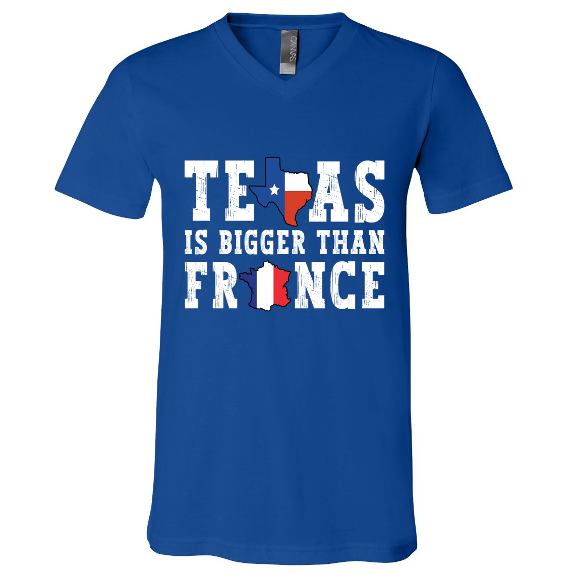 Texas Is Bigger Than France Funny Saying Cool Gift V-Neck T-Shirt