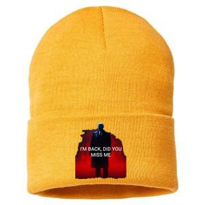 Trump IM Back Did You Miss Me Sustainable Knit Beanie