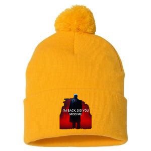 Trump IM Back Did You Miss Me Pom Pom 12in Knit Beanie