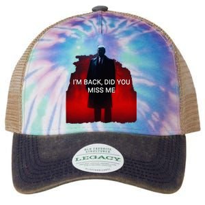 Trump IM Back Did You Miss Me Legacy Tie Dye Trucker Hat