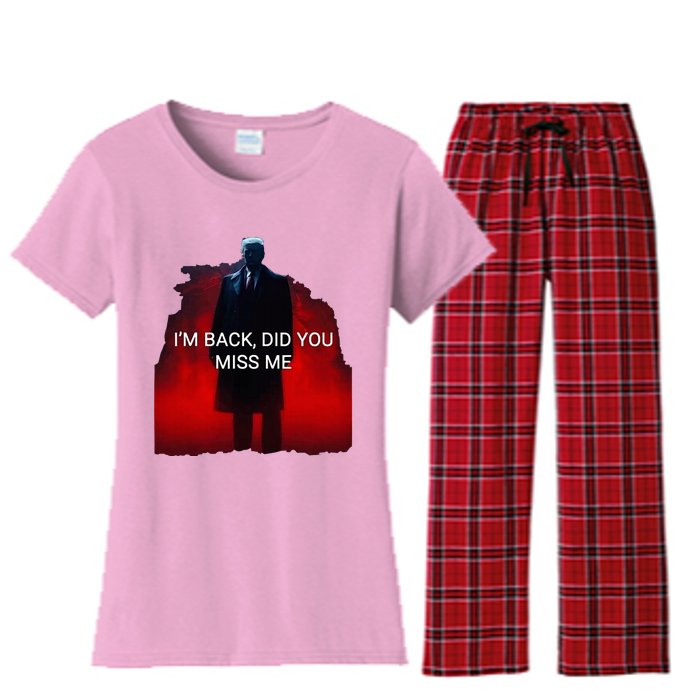 Trump IM Back Did You Miss Me Women's Flannel Pajama Set