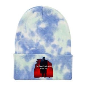 Trump IM Back Did You Miss Me Tie Dye 12in Knit Beanie