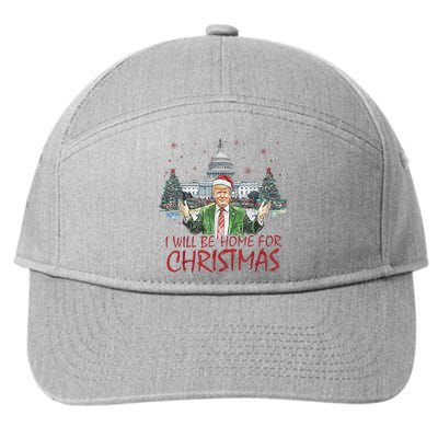 Trump Ill Be Home For Christmas Funny Xmas 7-Panel Snapback Hat