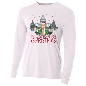 Trump Ill Be Home For Christmas Funny Xmas Cooling Performance Long Sleeve Crew