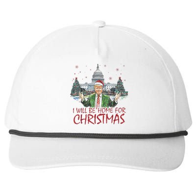 Trump Ill Be Home For Christmas Funny Xmas Snapback Five-Panel Rope Hat