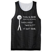 This Is Bob He Has No Arms Funny Knock Knock Sarcastic Humor Mesh Reversible Basketball Jersey Tank