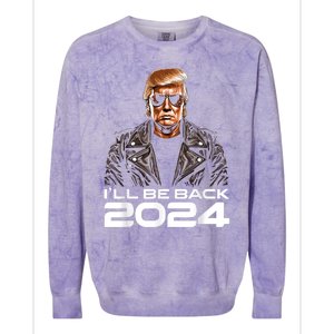 Trump Ill Be Back 2024 Funny Trump 2024 Second Presidency Colorblast Crewneck Sweatshirt