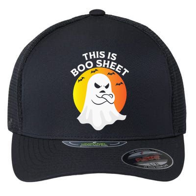 This Is Boo Sheet Ghost Retro Halloween Costume Flexfit Unipanel Trucker Cap