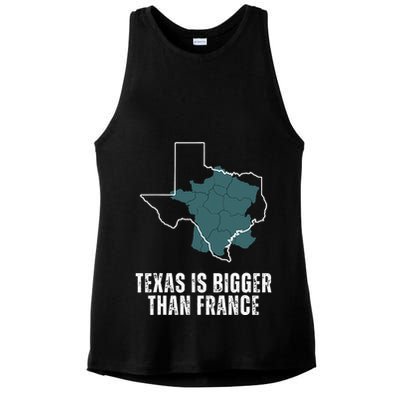 Texas Is Bigger Than France And Armed Funny Usa Ladies PosiCharge Tri-Blend Wicking Tank